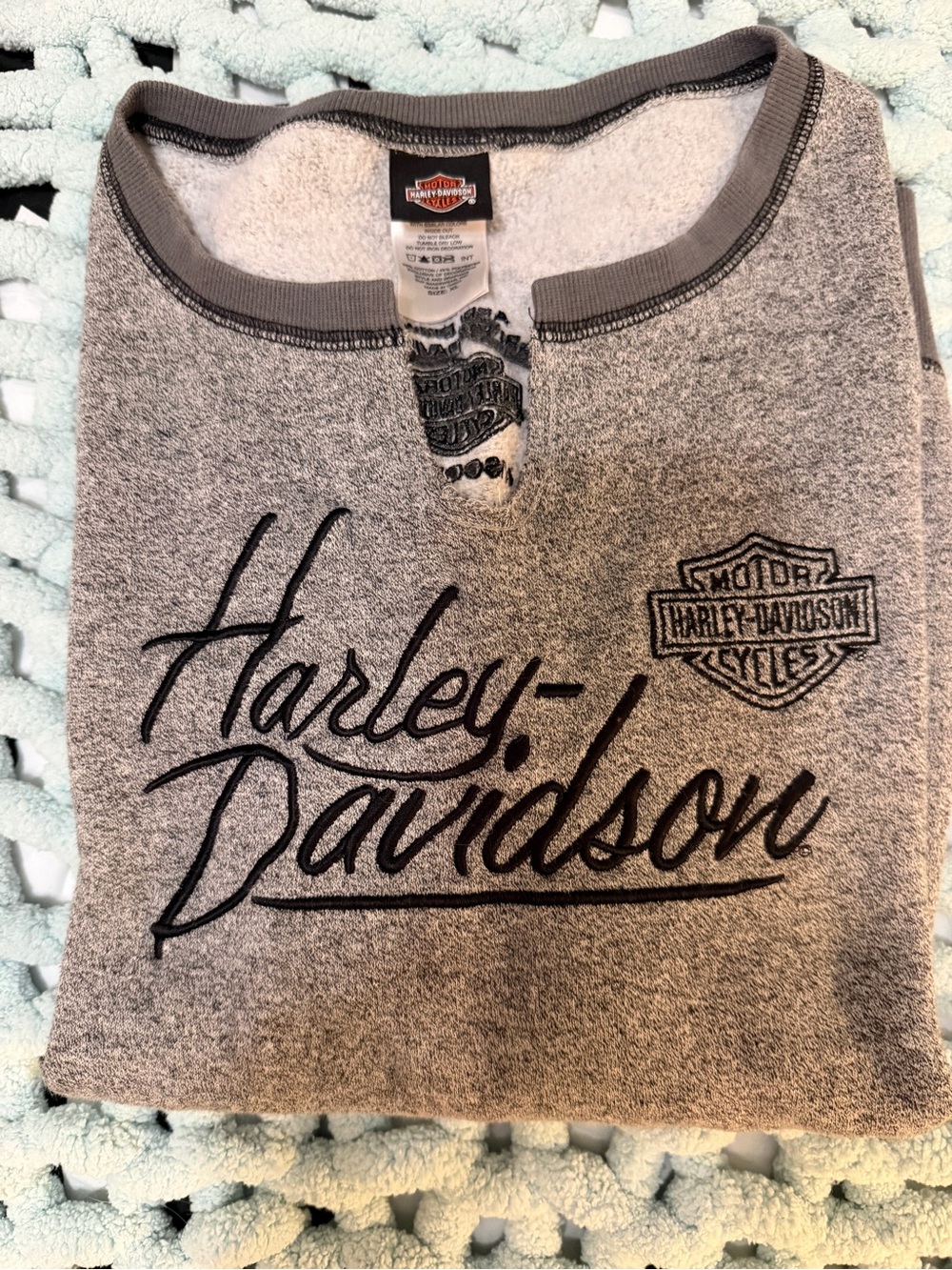 Harley-Davidson Wisconsin Gray Crewneck Long Sleeve Cuffed Sweatshirt XL - Picture 14 of 14